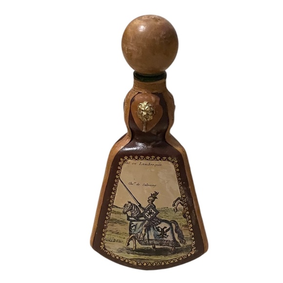 Hand Painted & Hand Tooled Modello Depositato Pilla Glass Leather Decanter - Picture 2 of 9